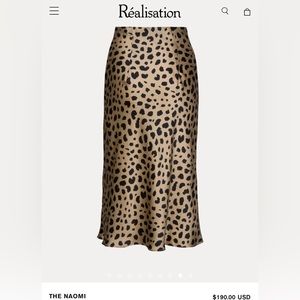 Réalisation Par Naomi Skirt in 'Wild Things' Leopard Print- Brand New With Tags